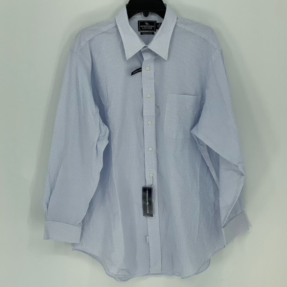 American Living Men's Blue/White Dress Shirt